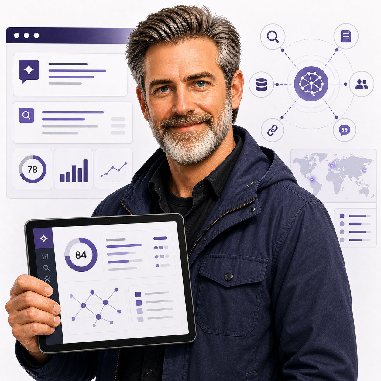 AI Visibility Analyst editorial portrait for Storefront Field Guide