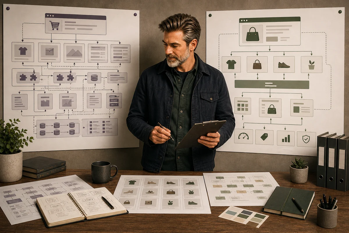 Ecommerce platform crossroads workspace for choosing the right Storefront Field Guide route.
